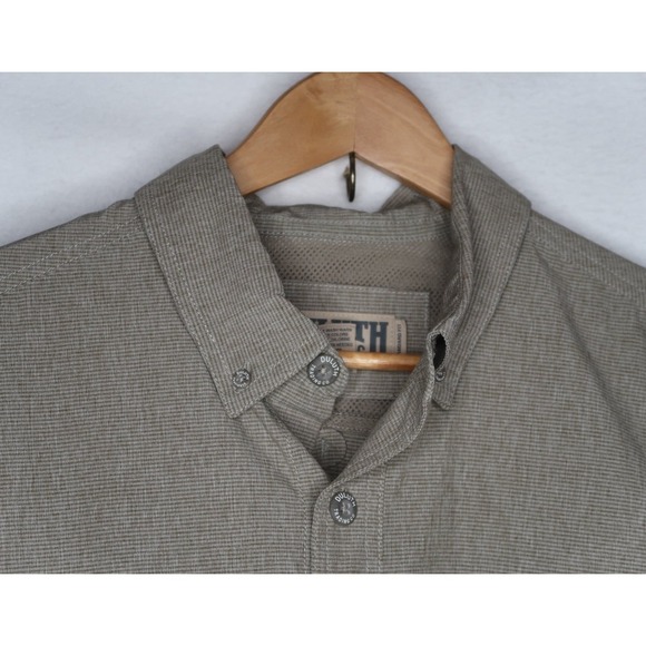 Duluth Trading Co Men's M Check Button Down Shirt Short Sleeve Cotton Outdoor - Picture 4 of 9